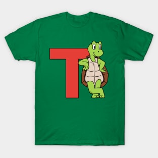 Letter T with Turtle/Tortoise T-Shirt